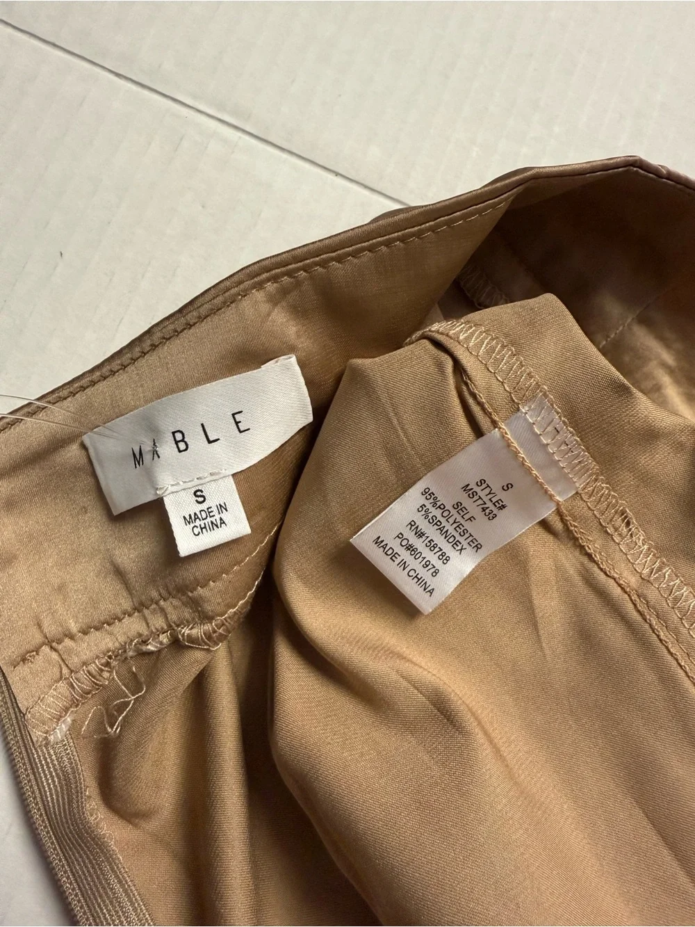 MARBLE Bronze Satin SET Top and Pleated Trouser Pants NEW Size Small